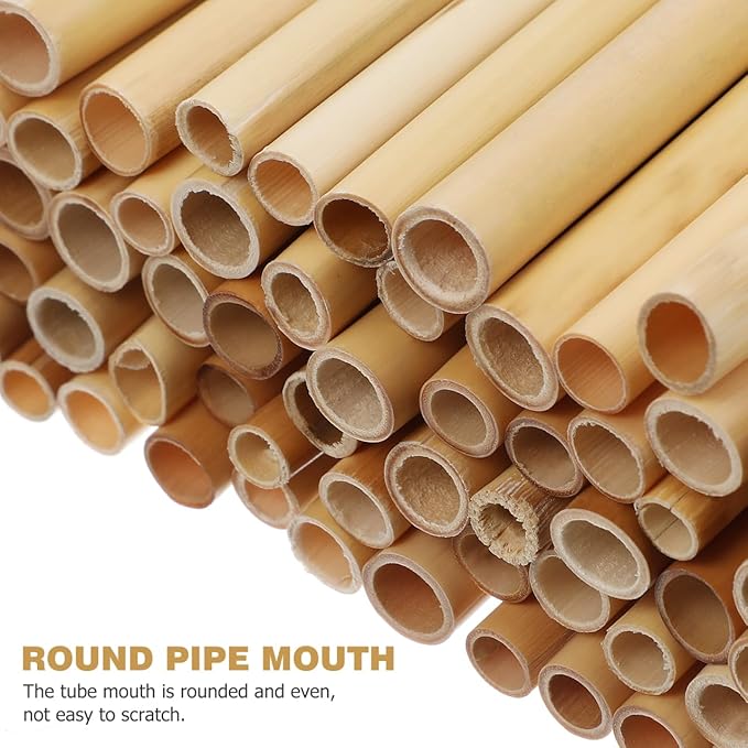 Mipcase Natural Reed Bee Tubes 200Pcs Mason Bee House Tubes Replacement Nest Liners for Pollination Breeding and Beekeeping Supplies