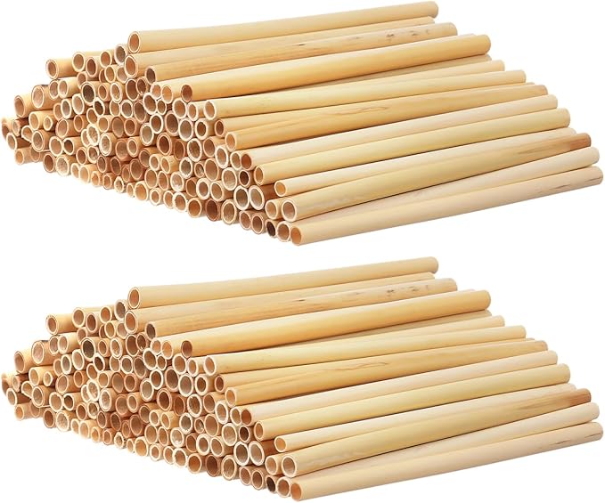 Mipcase Natural Reed Bee Tubes 200Pcs Mason Bee House Tubes Replacement Nest Liners for Pollination Breeding and Beekeeping Supplies
