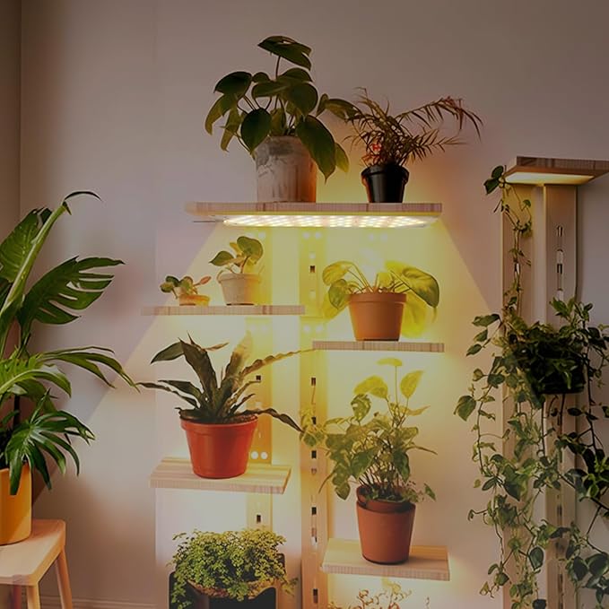 Grow Lights for Indoor Plants,Ultra-Thin Panel Grow Lamp,158LEDs Full Spectrum Grow Lights for Under Cabinet Plant, Grow Lamp with 3/9/12H Timer,10 Dimmable Levels for Plants Growing