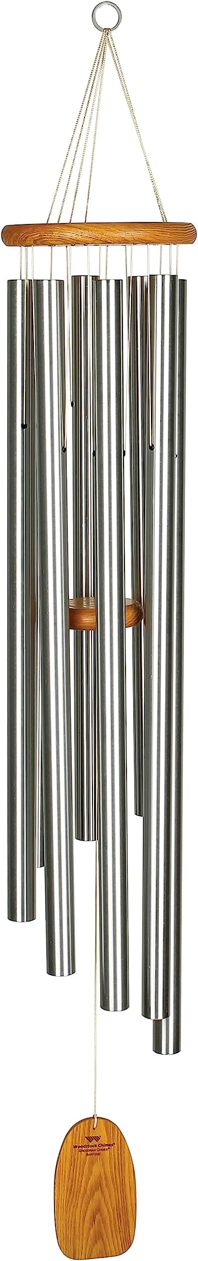 Woodstock Wind Chimes Garden Decor for Outside Outdoor Patio Decor 56" Inspirational and Memorial Sympathy Wind Chime Porch Decor Gregorian Wind Chime Baritone Deep Toned Sound Silver Wind Chimes(GBS)