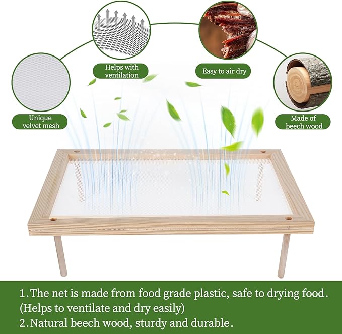 Herb Drying Rack, Wooden Herb Drying Rack, Wood Pasta Herb Drying Racks, Herb Drying Storage with 2 layer herb drying rack for drying pasta flowers plant specimens and more