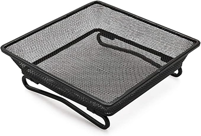 Ground Bird Feeder Tray 8 inches Square Platform Metal Mesh Seed Holder Outdoor Garden Decoration for Attracting Wild Birds