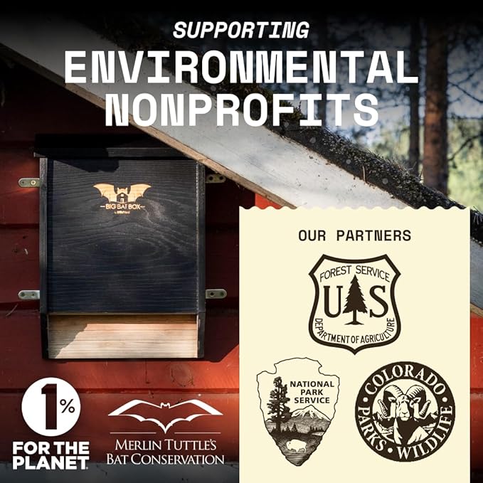 BIGBATBOX - Bat House for Outdoors - Clean Your Backyard from Mosquitoes - Wooden Bat House Kit - with Our Proven Bat Box Design, You are Almost Guaranteed to Attract Bats! WildYard