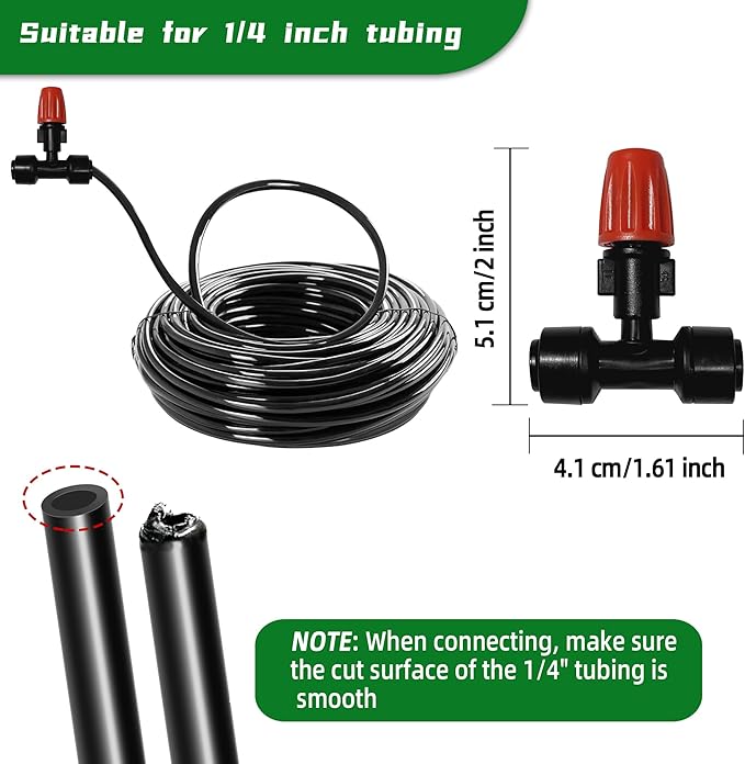 10PCS Push-to-Fit Drip Irrigation Micro Spray Emitters for 1/4 inch Irrigation Tubing, Three-Way Adjustable Atomizing Nozzle, Irrigation Dripper Sprinklers for Garden Greenhouse Agricultural