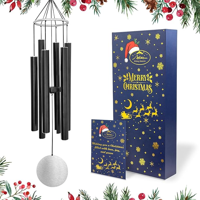 ASTARIN 36in Memorial Wind Chimes, Christmas Wind Chimes for Outdoors,Soothing Tone for Garden Hanging Decor Sympathy Gifts