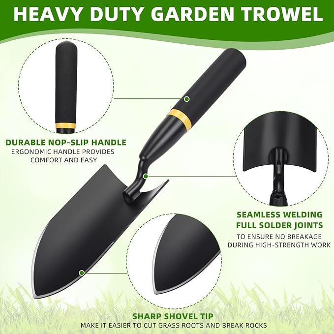 20 Pcs Garden Trowel Heavy Duty Garden Hand Shovel Tool Carbon Steel Trowel for Camping Digging Metal Hand Shovel Spade with Resin Handle for Lawn Yard Farm Home Shop Planting (3.23 Inch)