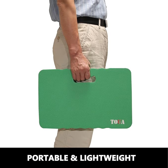 TOUA Kneeling Pad Thick Extra Large High Density Foam Comfort for Work Gardening Yoga Exercise Garden Knee, Green 2 Pack