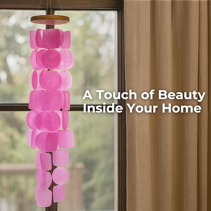 Solange & Frances Wind Chimes for Outdoors, Gifts for Mom, Wind Chimes for Outside and Outdoor Decor, Pink Decor for Women, Birthday Gifts for Women