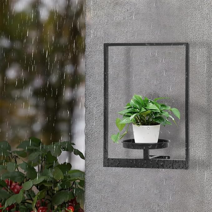 Wall Plant Holder Window Plant Shelves Set of 2, Wall Planters for Indoor Plants - Premium Metal Hanging Plant Holder for Indoor Outdoor Decor