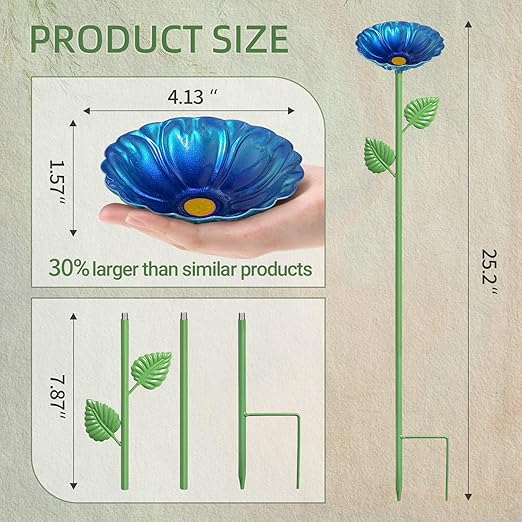 4Pcs Bee Watering Station, 4.13" Butterfly Bee Bath Bowl, Metal Colorful Flower Shaped Pollinator Watering Station Bee Waterer Bird Feeder for Outdoor Garden Decor (Red,Green,Blue,Yellow)