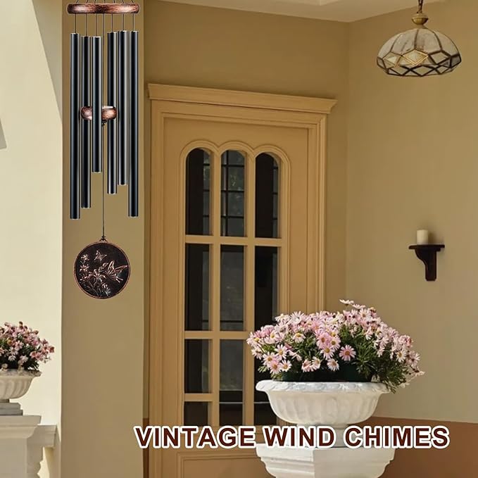 Wind Chimes for Outside, Vintage Butterfly Deep Tone Wind Chime Outdoor Clearance, Patio Porch Balcony Decoration, Garden Decor Birthday Gifts for Women Mom Grandma (34" Butterfly)