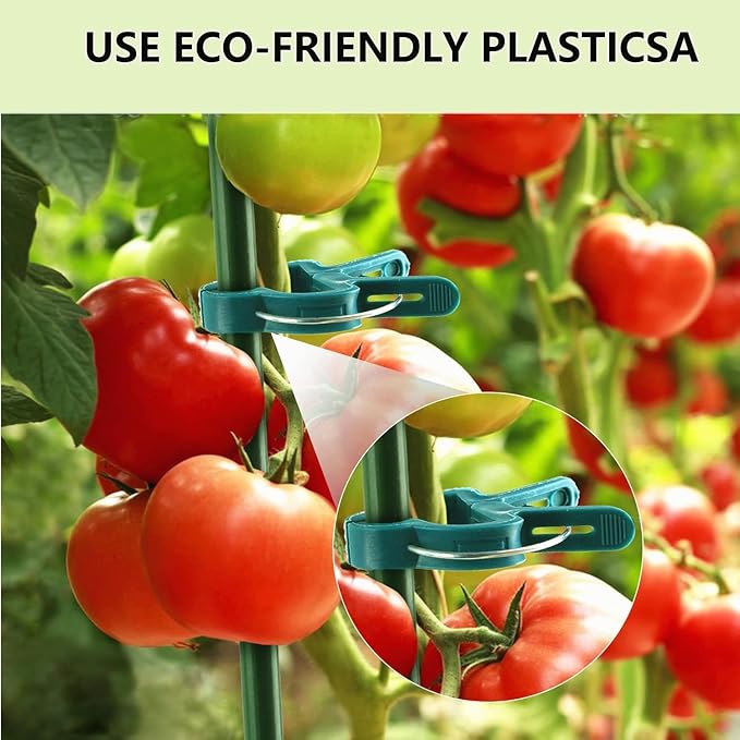 60 Garden Plant Clamps,Plant Support Clamps Hold Plant Stems,for Multi-Purpose Plants Rattan Clamps Rose,Sturdy Cucumber Orchid Clamps Plant Support Adjustable Clamps Green (Small 60Pcs)