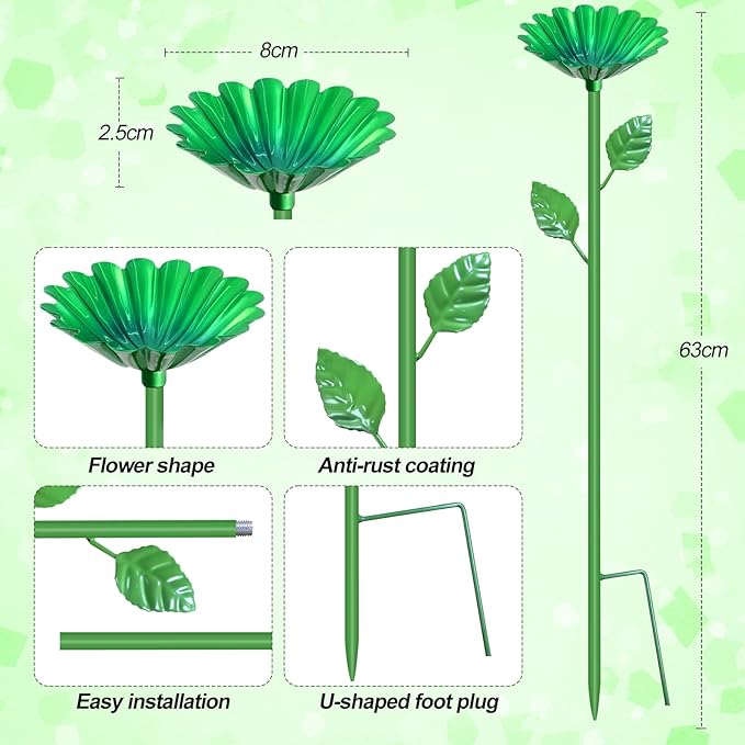 4 Pack Bee Watering Station for Garden with Floating Flowers Butterfly Bee Feeder for Outside Outdoors Metal Bee Water Bath Station Stakes Walkways for Bees Garden Thirsty Pollinators