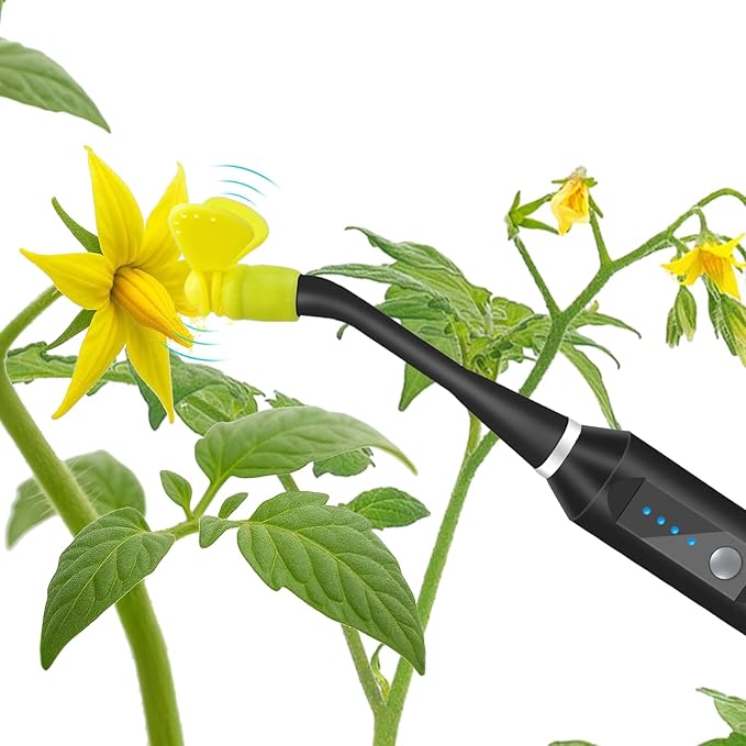 Plant Pollination Tool - USB Rechargeable Vibrating Pollinator for Greenhouse Crops Like Tomatoes and Strawberries