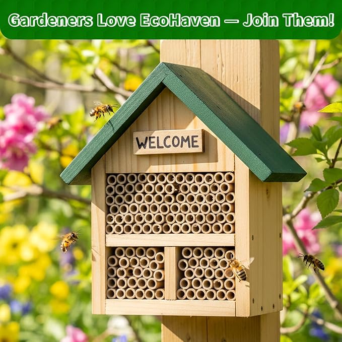 Mason Bee Tubes 300 Pack - Kraft Paper Bee Nesting Tubes for Mason Bees, 5/16" x 6" Size, Ideal for Filling Mason Bee Houses and Garden Pollination