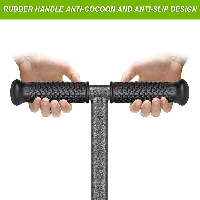 Dolibest Lawn Coring Aerator, 4 Stainless Steel Corer Plug Aerator Tool with Soft Rubber Grip, Manual Grass Aerating Tool, Garden Tool & Cleaning Hand Tool for Loosening Soil and Improving Lawn Health