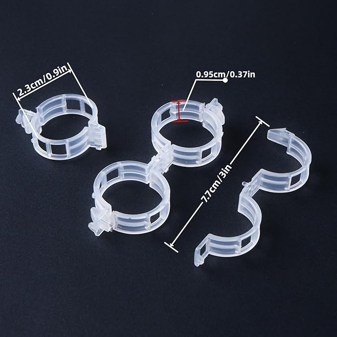 100 Pcs Plant Support Clips,Plastic Clips for Securing Plants,Tomato Vine Clips,Plant Fixing Clips,Garden Clips for Climbing Plants,Grape and Vine Vegetables (100, White)