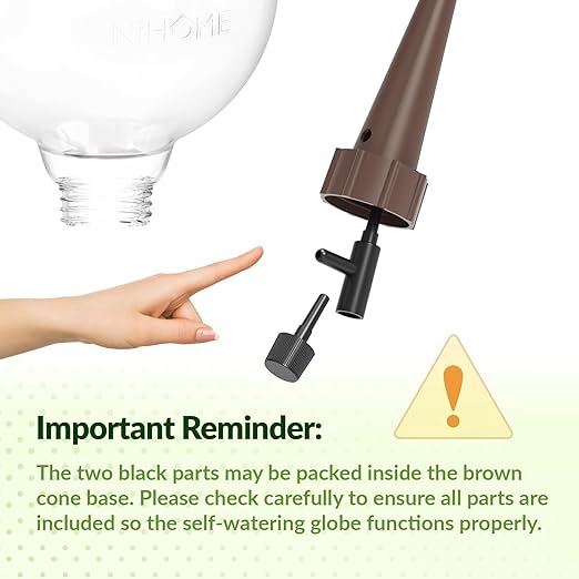 NiHome Plant Self-Watering Globes for Busy Individuals & Travelers, Long-Lasting Moisture Consistent Dripper Spike for Indoor & Outdoor Plants, Adjustable Flow Valve Easy to Refill & Maintain (4-Pack)