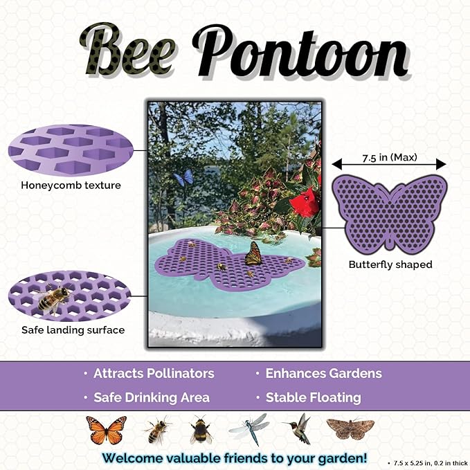 Bee Watering Station, Butterfly Watering Station, Garden Decor - Butterfly - Purple - 1 Pc