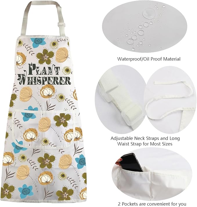 MBMSO Gardening Apron - Plant Whisperer Apron for Gardener Gifts