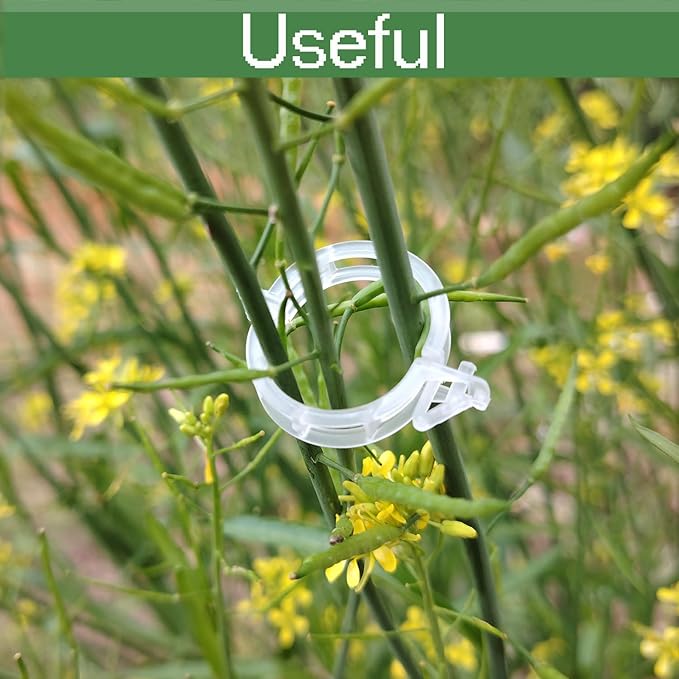 Secured Plastic Plant Clip, Plant Support Clips, Garden Clips for Climbing Plants, Plastic Trellis Clips Plant Support Clips Tomato Grape Vine Vegetables Plant Fixing Clips (100, White)