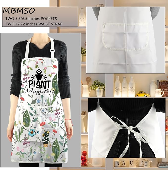 MBMSO Gardening Apron - Plant Whisperer Apron for Gardener Gifts