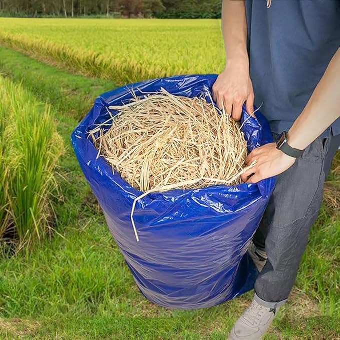 Venting Valve Bags 51" x 27", 6Pcs Compost bags, 8.7 Mil Thick Silo Bag for Straw, Coffee, Forage, Silage, Rice, Beans, Cereals, Grass, Storage Bags for Farm & Garden Use