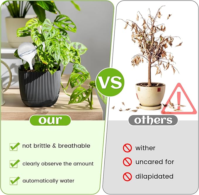 18 PCS Plant Watering Globes,Clear Plastic Watering Bulbs,Self Watering Planter,Flower Automatic Watering Device for Flowerpot,Plants Indoor,Outdoor,Home Garden(Large,Medium,Small)
