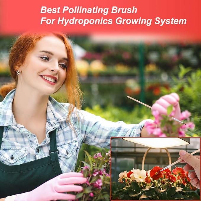15pcs Pollination Brush, Wooden Plant Pollinating Brush Pollinator Brushes Tool for Increasing Fruit Yield Indoor Hydroponic Plants Greenhouse Garden
