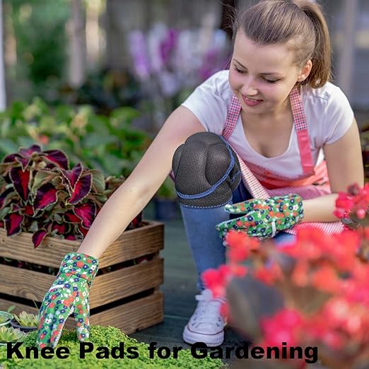 Garden Knee Pads for Men Women, Soft Knee Pad for House Cleaning Work, Comfortable Kneepads for Cleaning Floors Planting Flowers, Adjustable Knee Pads Gifts for Carpenters Painters Cleaners, Blue M (1 pair)