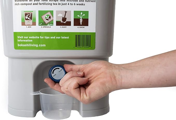 Premium Bokashi Composting Starter Kit (Includes 1 Bokashi Bin, 2.2lbs of Bokashi Bran and Full Instructions)