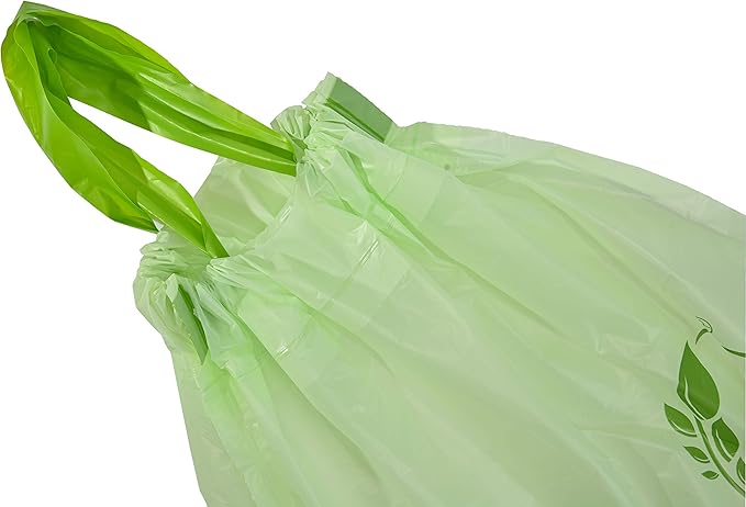 UNNI Compostable Drawstring Bags, 13 Gallon, 49.2 Liter, 30 Count, Heavy Duty 1 Mil, Tall Kitchen Food Scrap Waste Bags, ASTM D6400, US BPI, CMA & Europe OK compost Certified, San Francisco