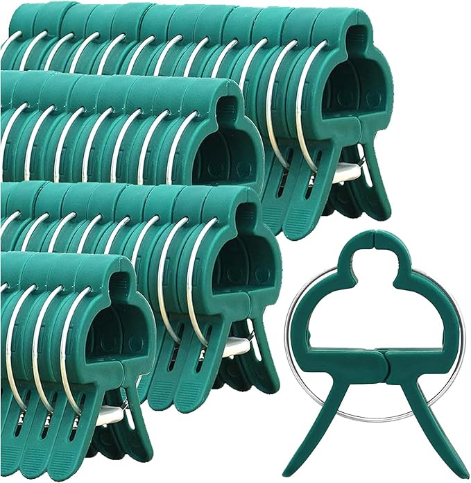 60 Garden Plant Clips,Plant Support Clips Hold Plant Stems, for Multi-Purpose Plants Rattan Clip Rose, Sturdy Cucumber Orchid Clip Plant Support Adjustable Clip Green (Large 60Pcs), DHYWJ-01