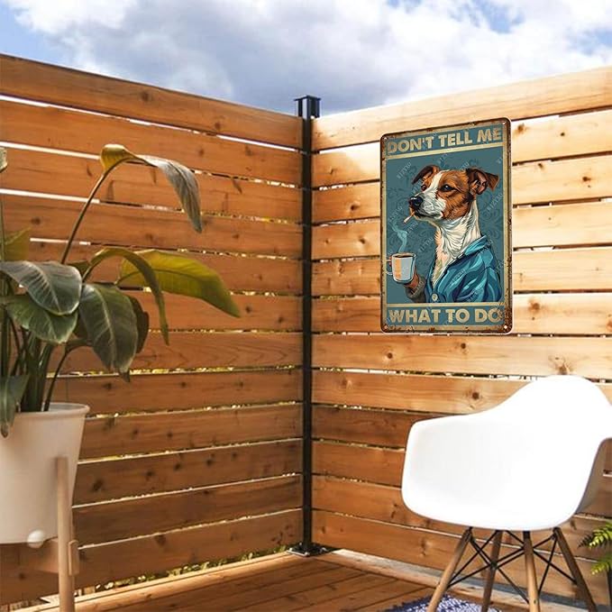Metal Signs Jack Russell Dog Funny Vintage Tin Sign Retro Wall Decor for Home Office Farmhouse Yard Garden Shop Cafe 8×12 Inches