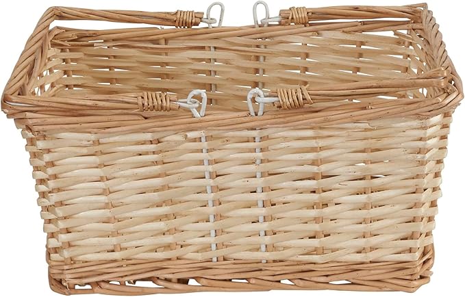 Household Essentials Woven Market Basket, Handwoven Willow Weave, Stylish Handles with Durable Metal Anchors, Classic and Versatile, Attractive, Spacious, Lightweight, Natural