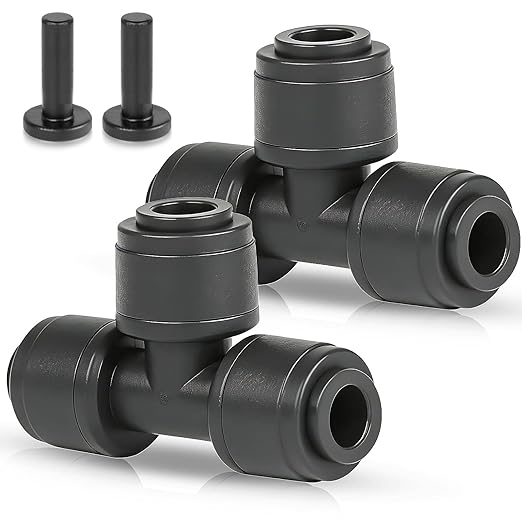 Quick-Connect Drip Irrigation Tee Connectors - 15 Pack Drip Irrigation Tee Fittings for 1/4 Inch Irrigation Tubing，15 End Plugs for Leak-Free Solutions in Sprinkler & Drip Irrigation Systems