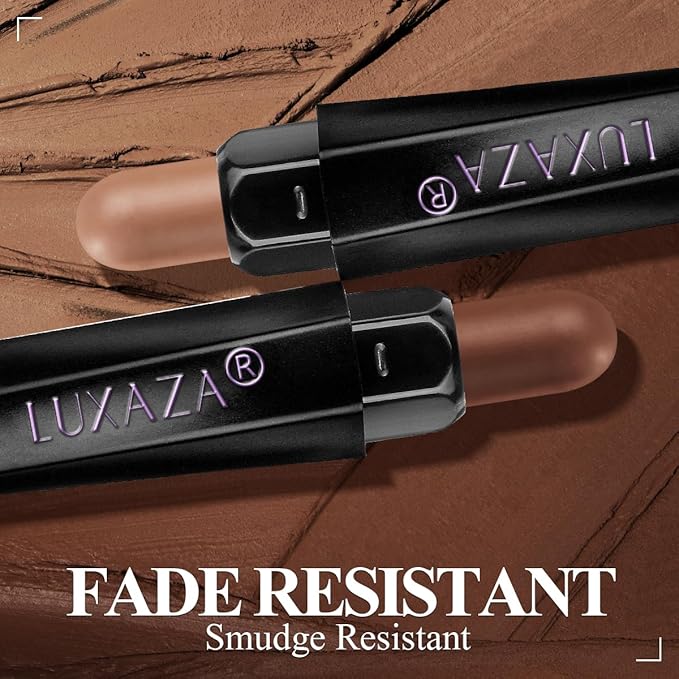 Neutral Eyeshadow Stick Makeup 6PCS Set, Metallic Shimmer Matte Cream Eye Shadow Eyeliner Brightener Pencil Crayon - BROWN CASHMERE