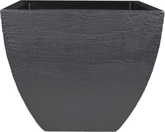 Tusco Products MSQ16SL Modern Square Garden Planter, 16-Inch, Slate