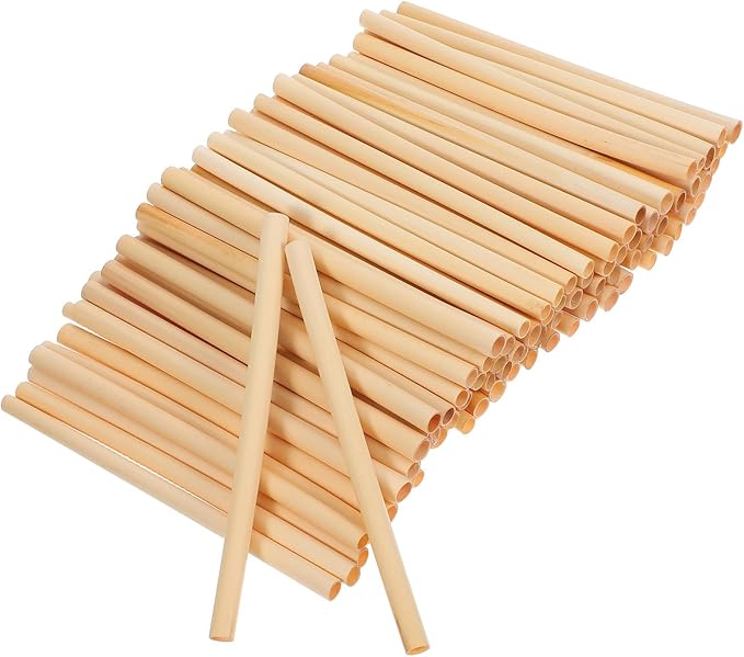 HANABASS 100 Pcs Mason Bee Tubes Natural Reed Nesting Refill for Bee House Hotel, 6 Inch Native Pollinator Nesting Supplies for Backyard Garden Mason Reeds