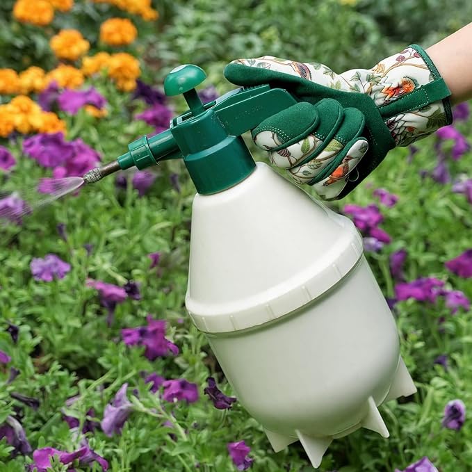 Trifabricy Gardening Gloves for Women, Breathable Leather Garden Gloves with Grip, Thorn-Proof Puncture-Resistant Work Gloves