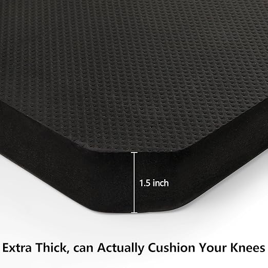 Hacaroa 3 Pack Extra Thick Kneeling Pad, EVA Foam Garden Kneeler Mat, Water-Resistant Knee Pad Cushion for Gardening, Baby Bath, Yoga, Comfortable, Lightweight, Black