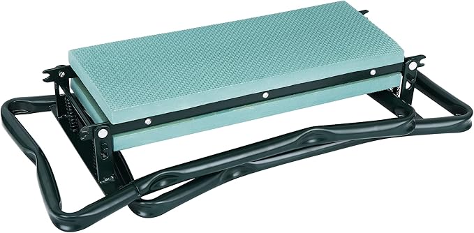 HomGarden Folding Garden Kneeler and Seat Bench 2 in 1, with Kneeling Pad & Large Tool Pouch, Ergonomic Foldable Gardener Stool for Seniors with Bad Knees, Outdoor Gardening Gifts for Women (2 Sets)