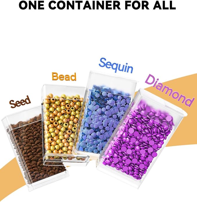 ARTDOT 2 Pack Diamond Painting Storage Containers with 70 Rectangle Grids, Bead Organizer Box Stackable Assembly Design for Crafts Storage Accessories, Art Beads, Seeds