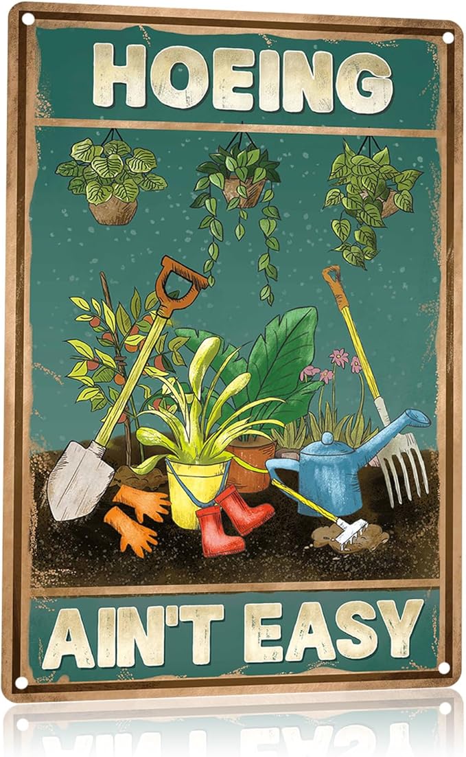 Gardening Gifts for Women,Gardeners,and Plant Lovers,Funny Metal Garden Signs Decor for Outside,Yard,Backyard,Garden Decorative Outdoor Accessories Essentials Supplies