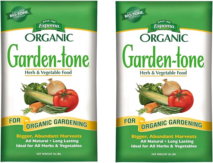 Espoma Organic Garden-Tone 3-4-4 Organic Plant Food for Cool & Warm Season Vegetables and Herbs, 18lb (Pack of 2)