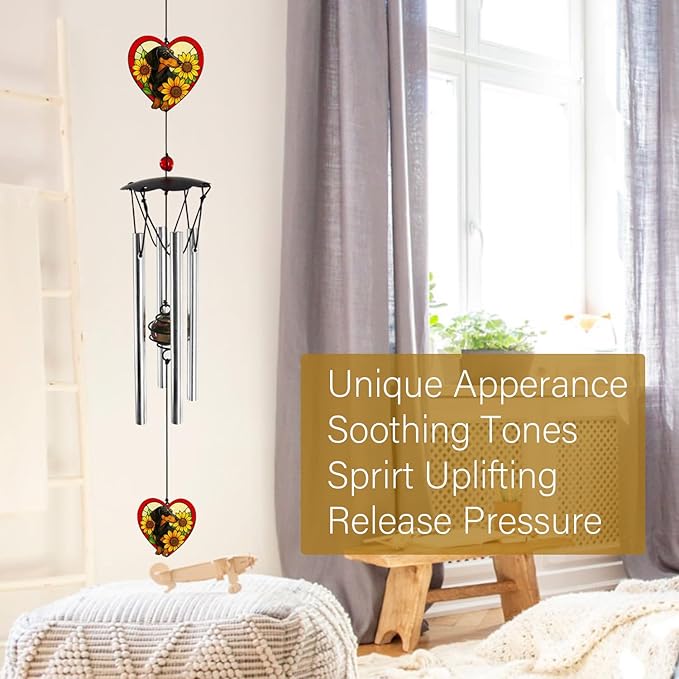 Wind Chimes for Outside 24" Dachshund Wind Chimes Outdoor Home Patio Garden Decor Windchimes Outdoors Gift Ideas for Women Mom Grandma Sisters