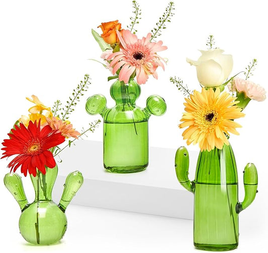 XXXFLOWER Cactus Plant Propagation Station Terrarium Jars for Plant Cuttings Air Plant Holders Unique Glass Flower Vase for Hydroponics Plants for Plant Lovers Home Garden Decor