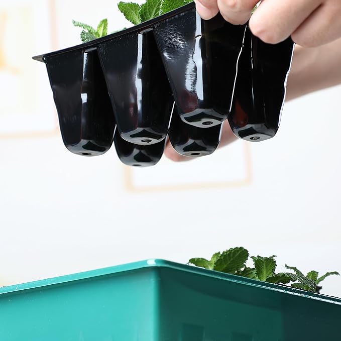 Mr. Pen- Seed Starter Tray Kits, 6.6"x4.6", 10 Set, Total 120 Cells, Durable Plant Germination Trays with Humidity Vented Domes and Bases, Ideal for Seed Starting, Indoor Gardening and Greenhouse