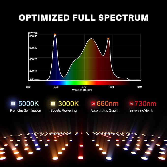 Spider Farmer SF2000 200W LED Grow Light for Indoor Plants, Upgraded High Efficiency Beads, Dimmable Full Spectrum High PPFD, Deep Penetration for Seed Starting/Vegetables/Bloom in 2x2/3x3 Grow Tent