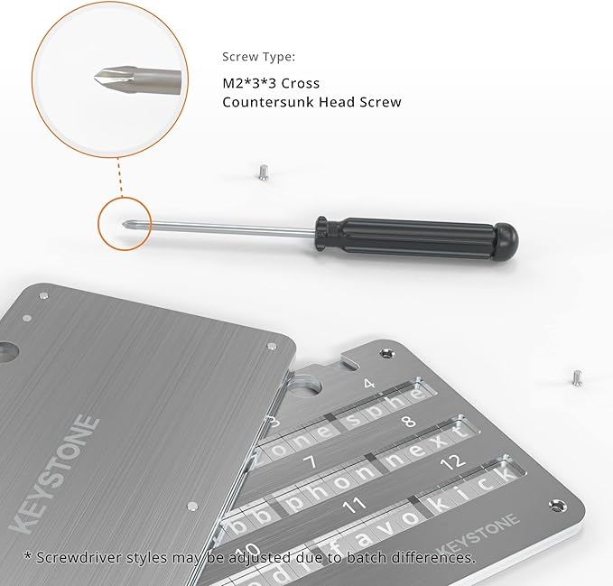 KEYSTONE Crypto Seed Storage, Crypto Steel Capsule Metal Wallet, Cold Storage Backup, 24 Words Bitcoin Key Phrase Storage, Steel Plate, Compatible with Ledger, Trezor, KeepKey (Keystone Tablet)